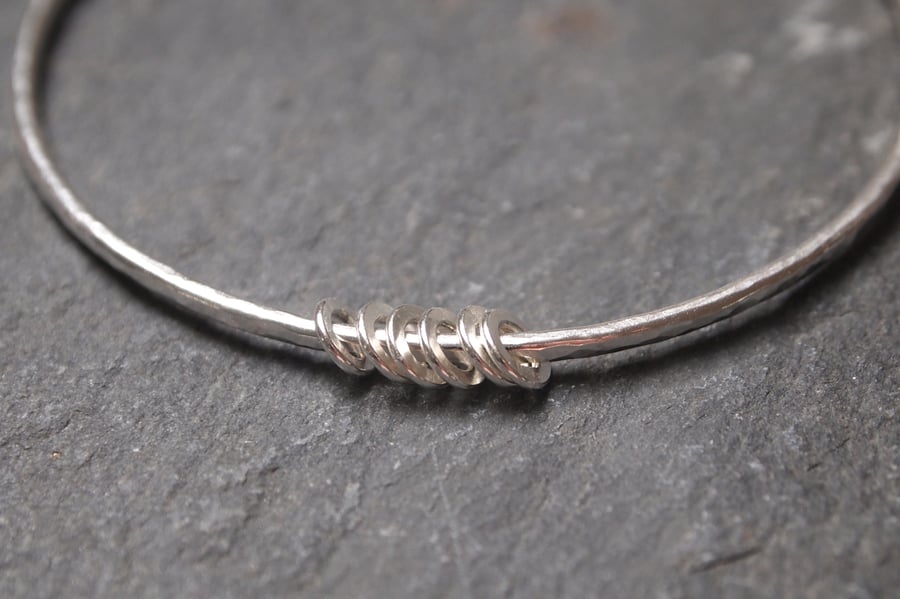 Silver Bangle  - Spinner Ring Bangle