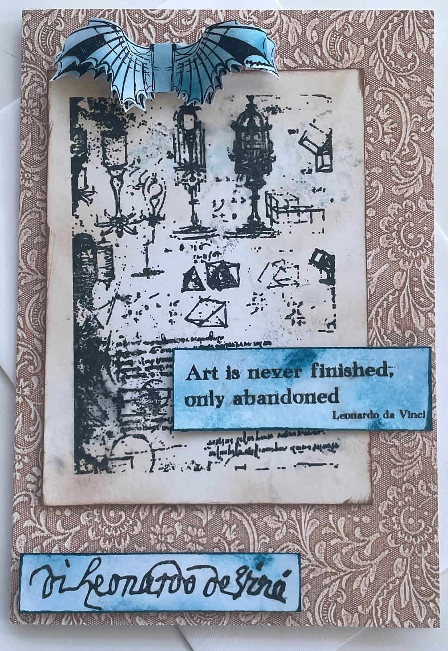 Art is never finished only abandoned Just for you card