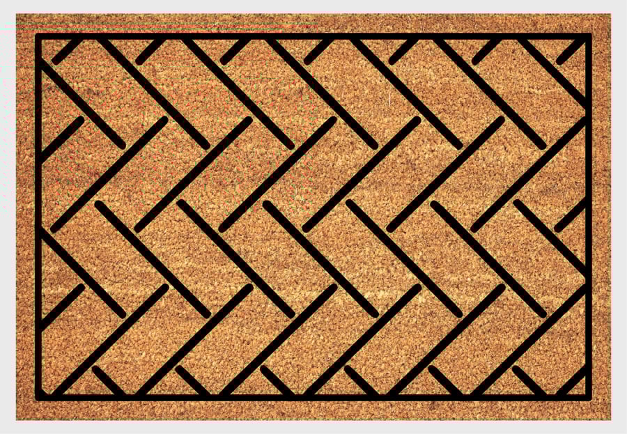 Herringbone Pattern Door Mat - Herringbone Pattern Welcome Mat - 3 Sizes