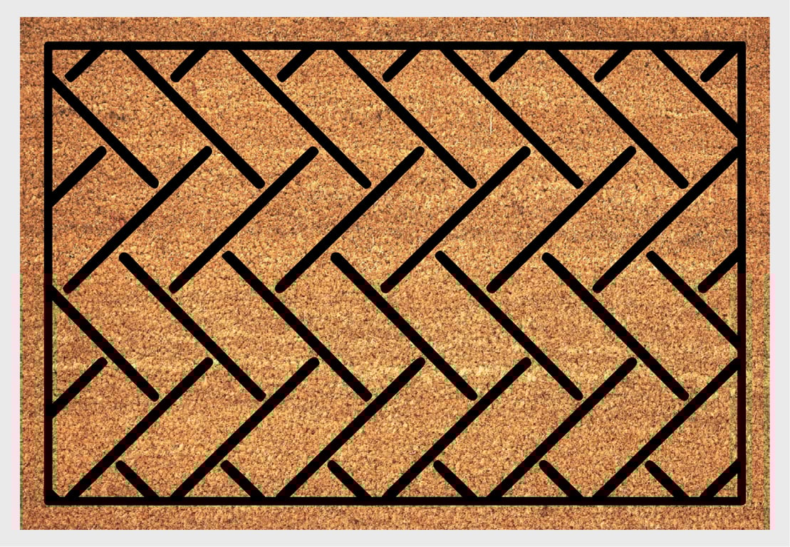 Herringbone Pattern Door Mat - Herringbone Pattern Welcome Mat - 3 Sizes