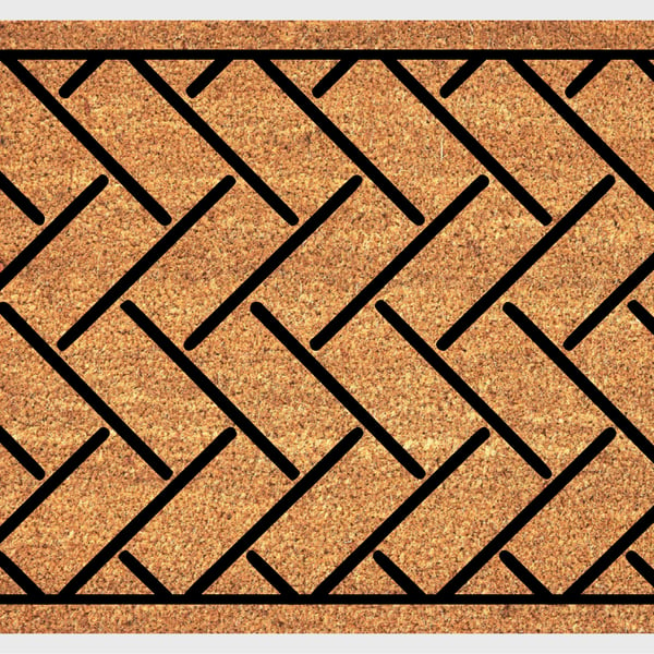 Herringbone Pattern Door Mat - Herringbone Pattern Welcome Mat - 3 Sizes