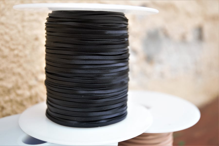 Kangaroo Leather Lace 2 mm premium quality Black 1m