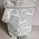Knitting Project bag, Pale blue Project Bag, Drawstring Project Bag
