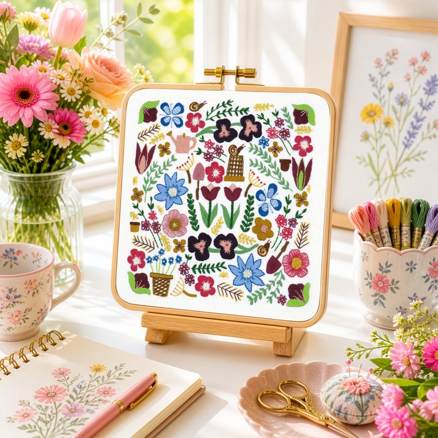 Garden Glory Hand Embroidery PDF Pattern