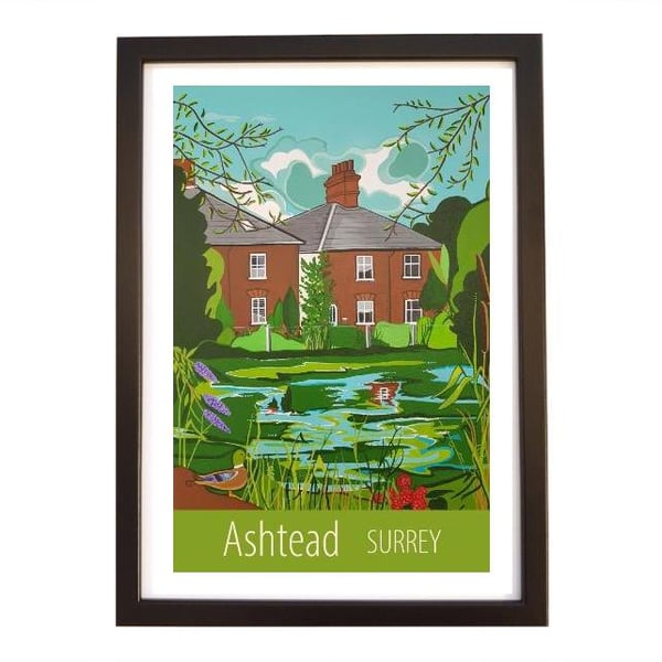 Ashtead Surrey travel poster print by Susie West