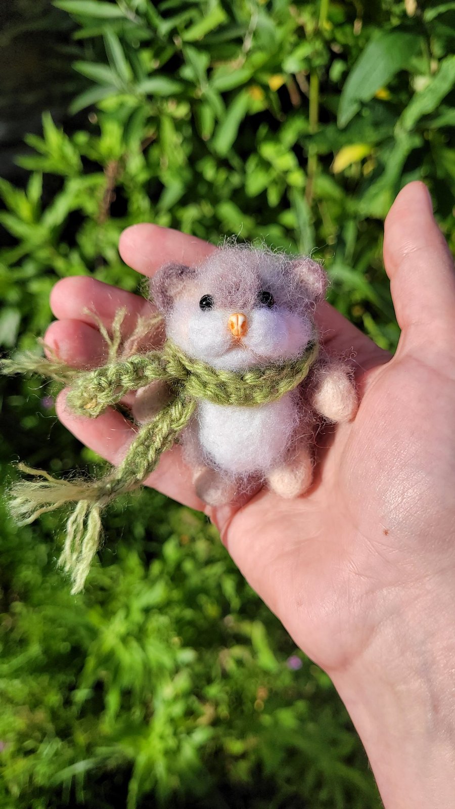 Needle Felted Hamster Figurine - Handmade Wool Animal Desk Buddy, Cute Gift for 