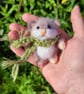Needle Felted Hamster Figurine - Handmade Wool Animal Desk Buddy, Cute Gift for 