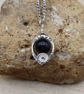 Minimalist rainbow obsidian pendant necklace. - Image 1