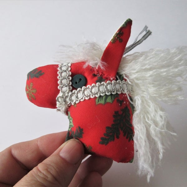 Horse Christmas Decoration Fabric Bauble Pony Hobby Horse Hanging Decoration 