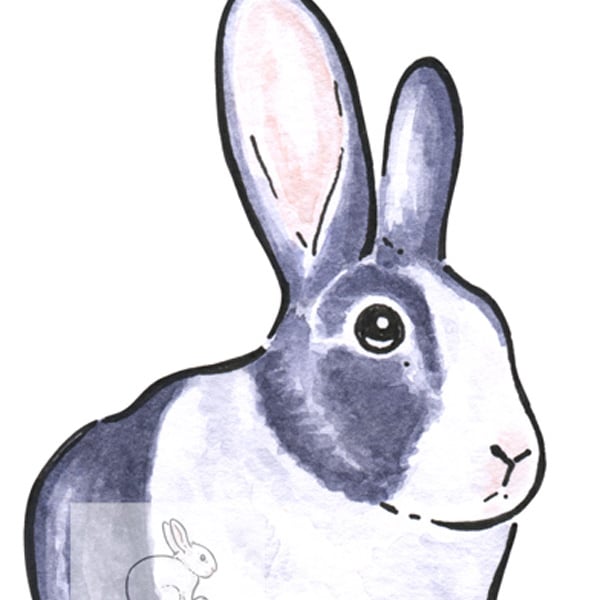 Blue the Rabbit - Easter Card
