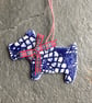 West highland Terrier blue Christmas decoration Stewart Tartan westie - Image 1