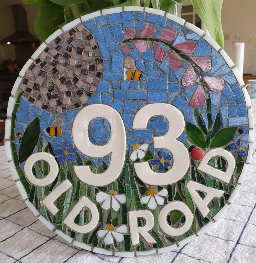 House number Mosaic, Mosaic House number, handmade door number, custom house no.