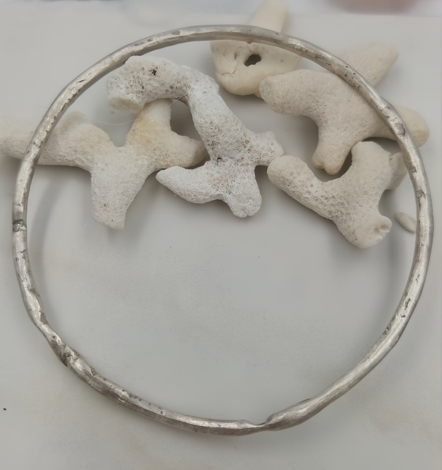 Molten Silver Bangle