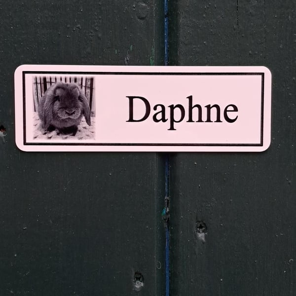 Personalised Name Plate Plaque Name House Pet Bunny Rabbit Hutch Sign