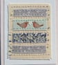 Two Little Robins hand-stitched detailed miniature for two special people  - Image 1