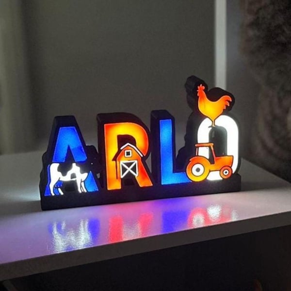 Personalised Kid's Light Box - Themed Custom Night Light