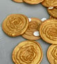 Handmade gold wax seals with rose motif - Image 4