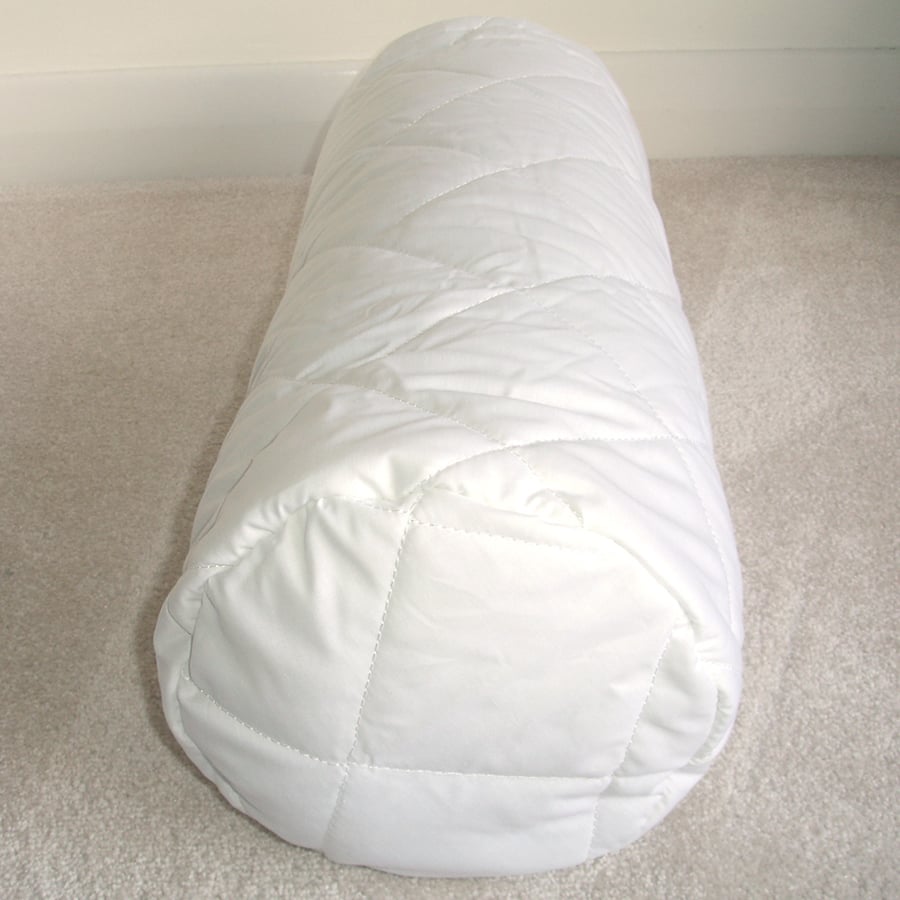 Bolster Pillow Protector Cover 16"x6" White Round Cylinder Protective Pillowcase