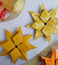 Two Origami Christmas Stars: Hanging Decorations (Ochre Yellow) - Image 4