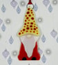 Handmade Fused Glass Gonk Hanging Christmas Decoration 