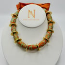 Autumn Mosaic Ribbon Statement Necklace