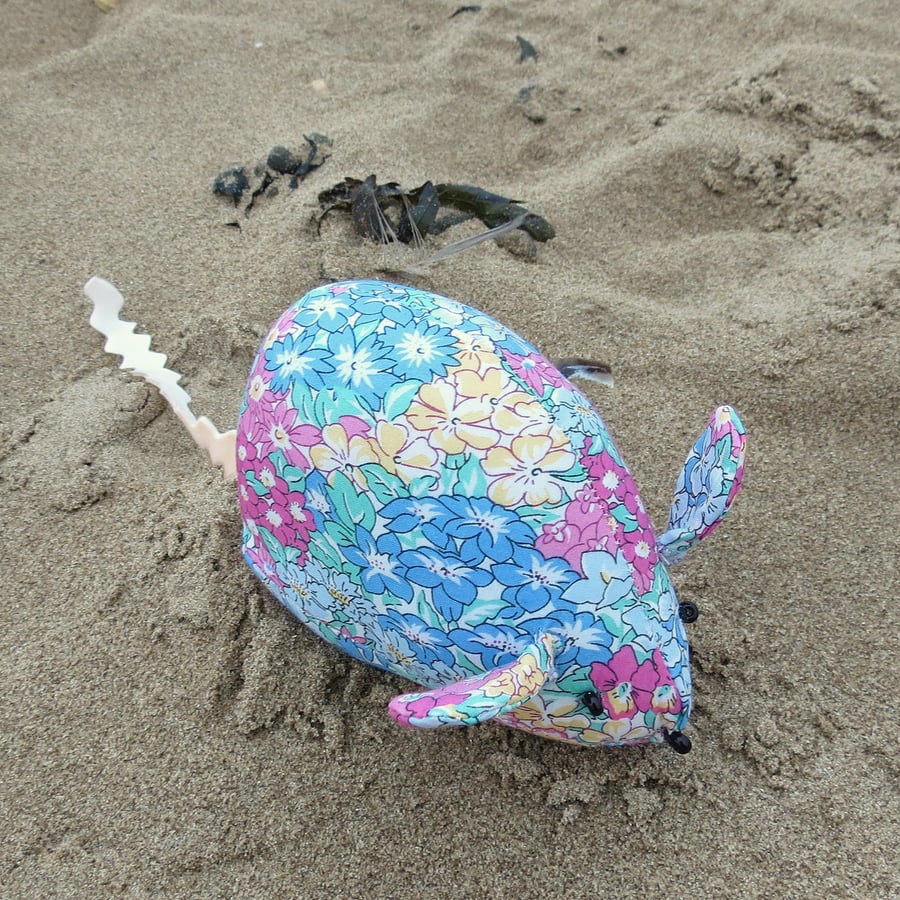 A field mouse pin cushion made from Liberty Lawn.