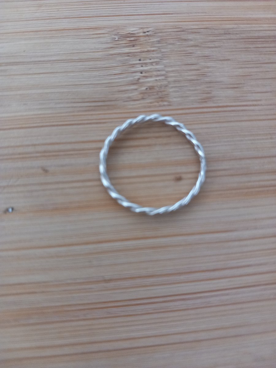 Sterling silver wire twisted stacking ring