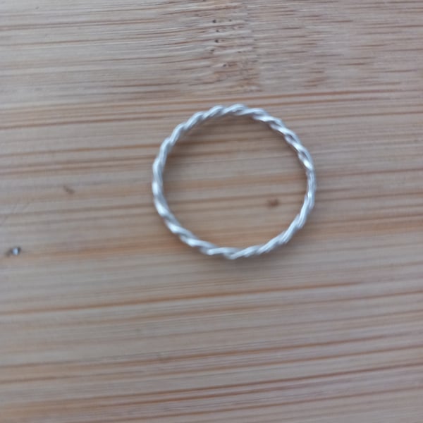 Sterling silver wire twisted stacking ring