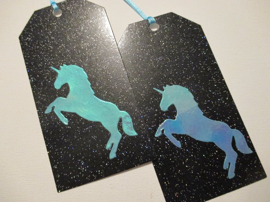 2x Unicorn Gift Tags ideal for Christmas or birthday presents