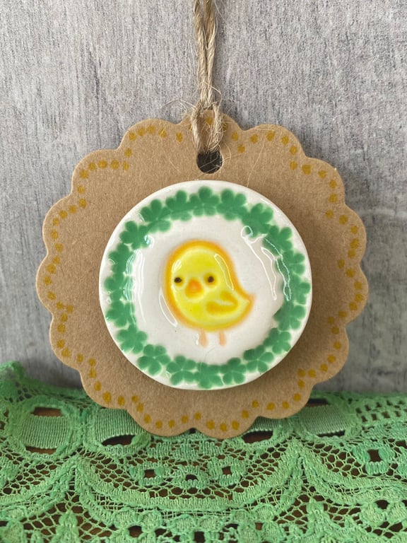 Ceramic Easter chick magnet