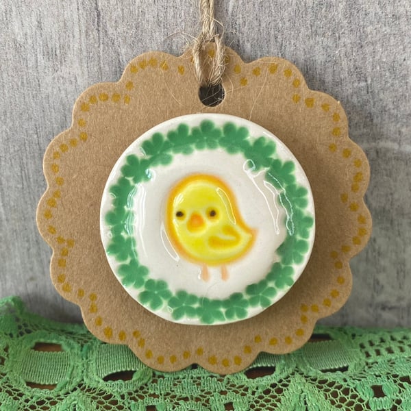 Ceramic Easter chick magnet