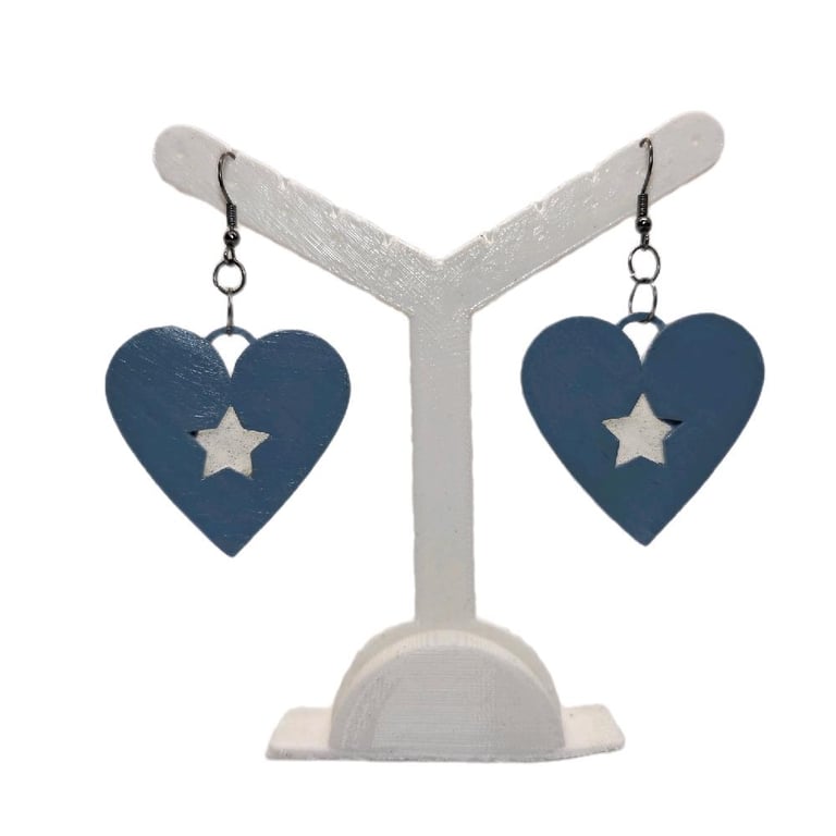Somali flag earrings, love Somalia,  loveheart jewellery, african queen, hand pa
