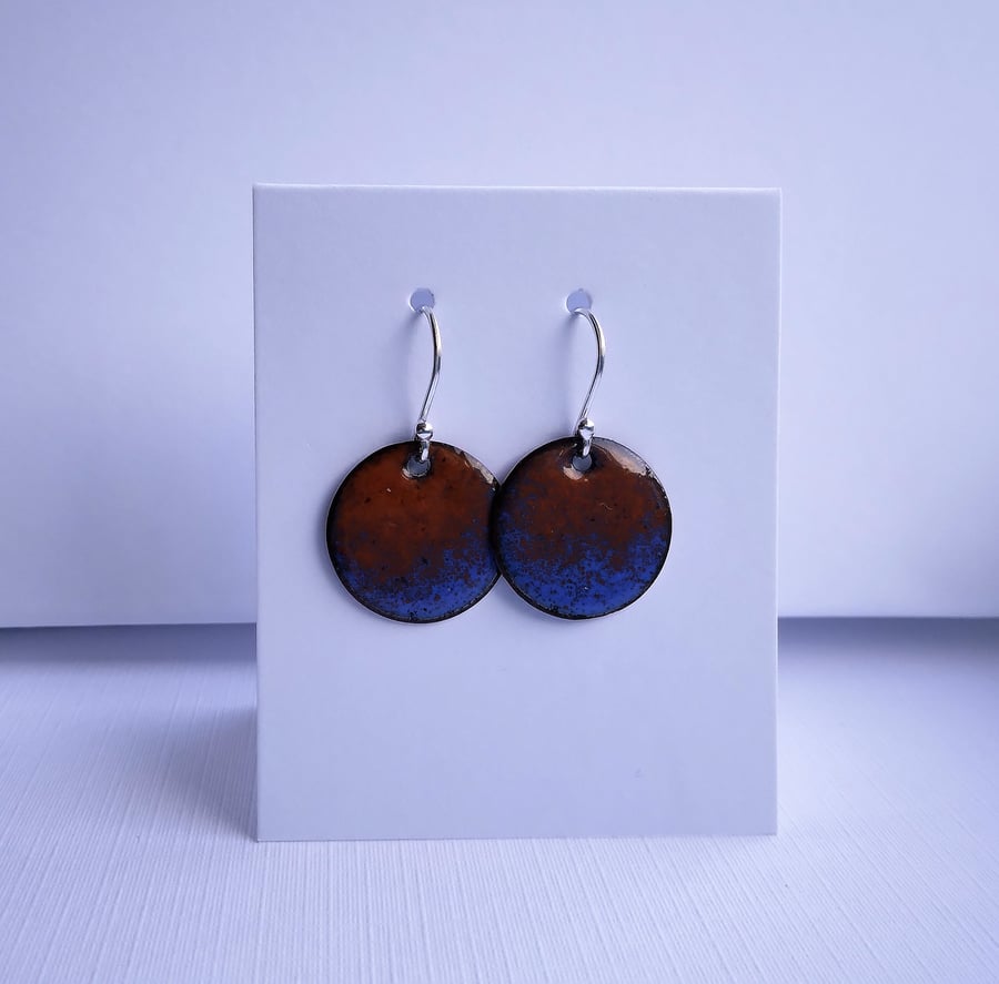 Blue and red enamelled earrings 239