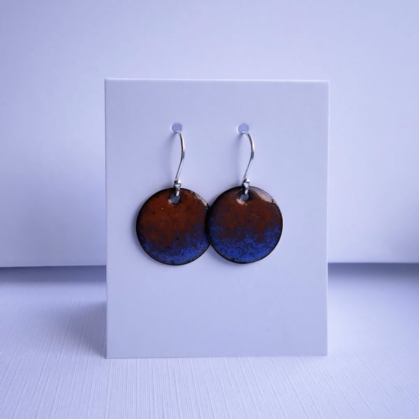 Blue and red enamelled earrings 239