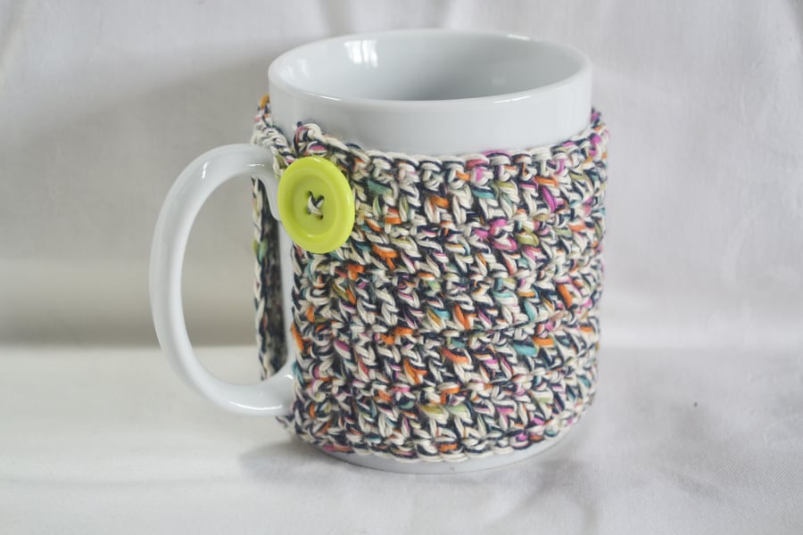 Crochet Mug Cosy Mug Wrap Mug Hug Multicoloured 100% Cotton Hygge OOAK Ver. 37