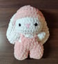 Handmade Crochet Bunny Plushie, Soft Chenille Amigurumi, Cute Gift
