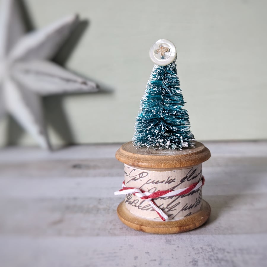 Vintage Bobbin Christmas Tree Decoration