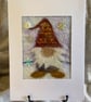 'Festive gnome ' Framed Felted Christmas Card - Image 1