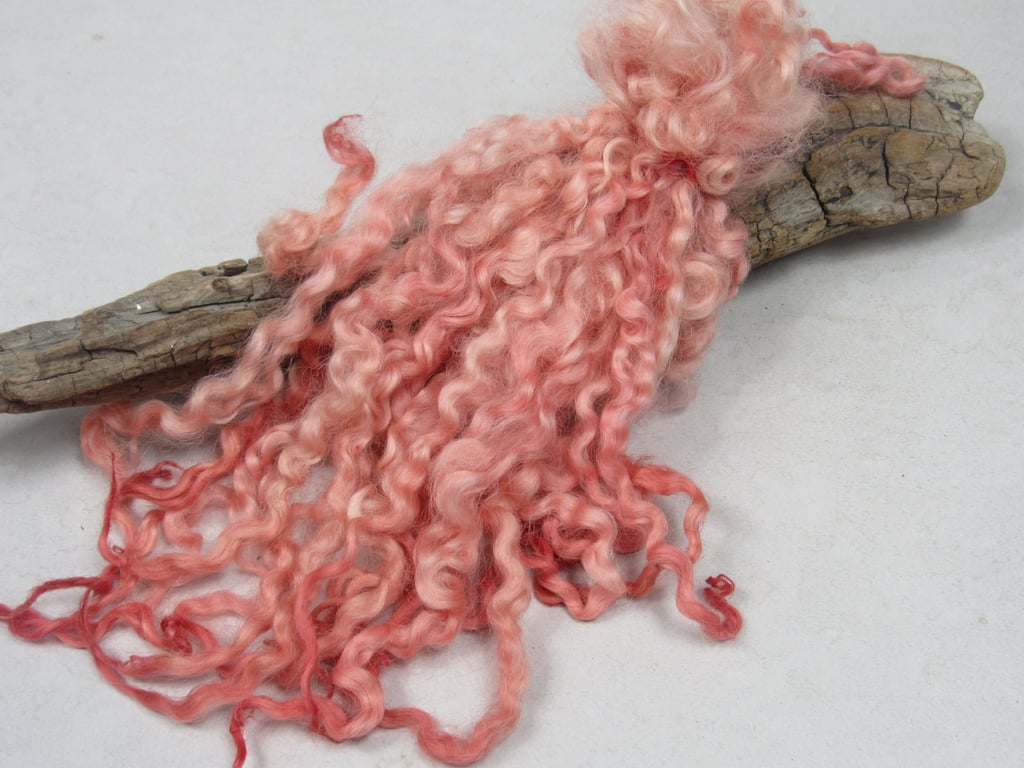 20g Naturally Dyed Shell Pink Masham Locks