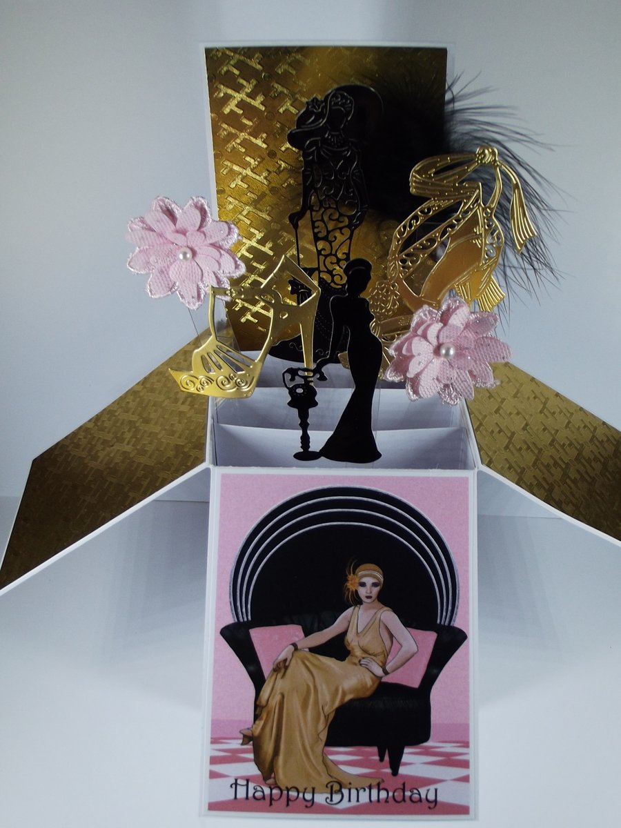 Ladies Art Deco Birthday Card