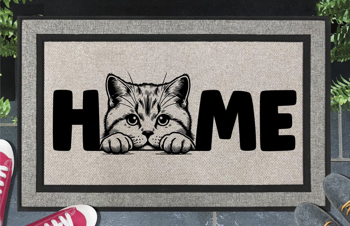 British Shorthair Cat Home Door Mat No.2 - Welcome Mat - All Weather - 45x70cm 