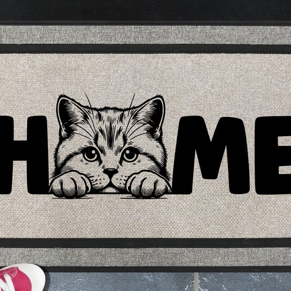 British Shorthair Cat Home Door Mat No.2 - Welcome Mat - All Weather - 45x70cm 