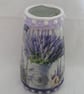 Decoupaged Lavender Glass Lamp - Image 4