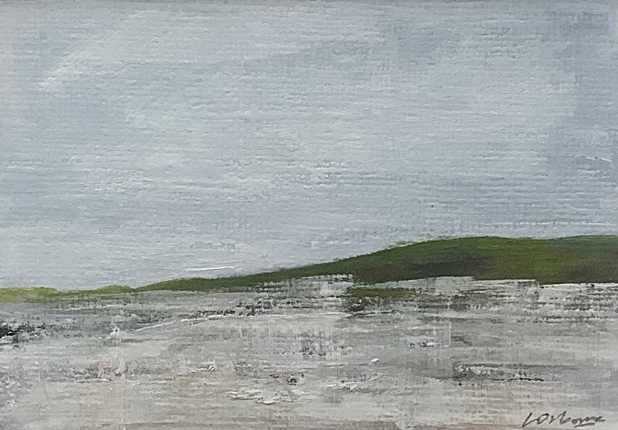 Estuary - Early morning I - original acrylic miniature painting