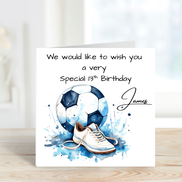 Football Personalised 13th Birthday Card