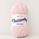 James C Brett Flutterby Chunky Yarn Baby Pink B02 - Soft Pink Chenille Yarn