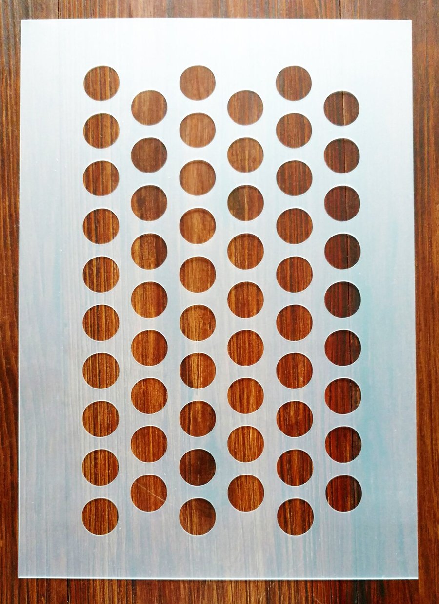 Polka dot Circles Pattern stencil Mask Reusable PP Sheet for Arts & Crafts