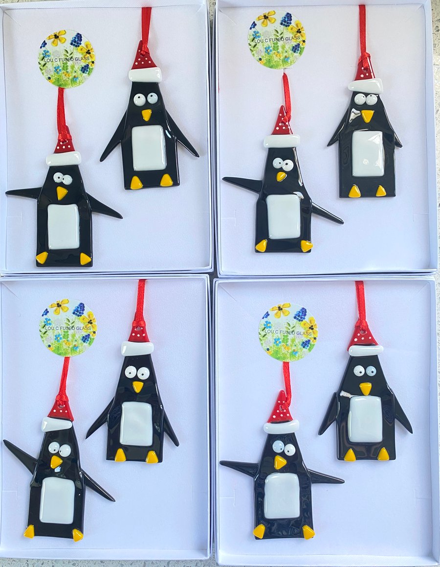 Squiffy and biffy - fused glass penguins boxed set