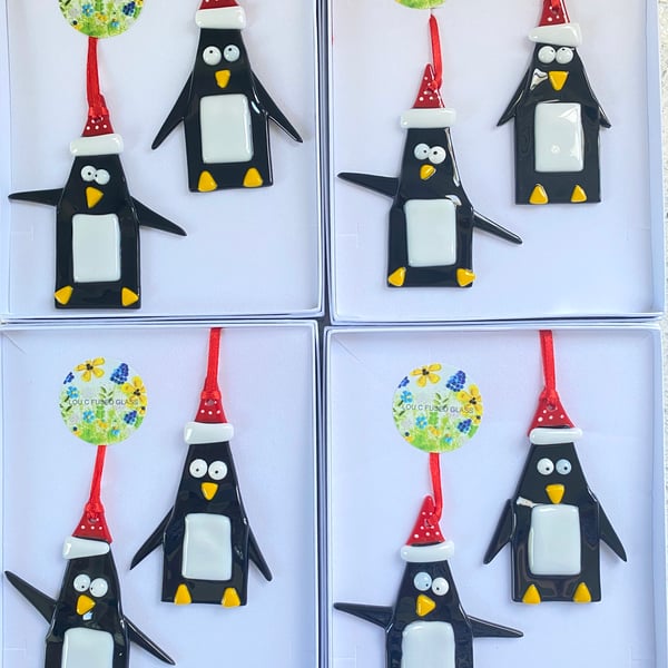 Squiffy and biffy - fused glass penguins boxed set