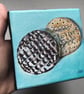'Chocolate Digestive', Original Acrylic Painting, Shelf-Sitter Art, Special Gift